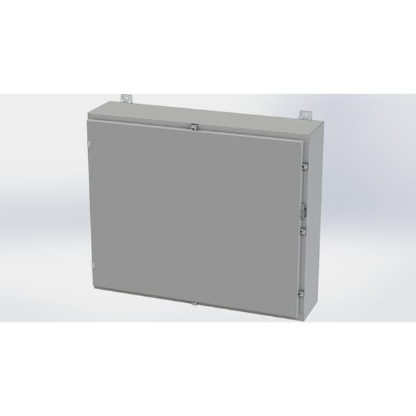 Clamps with Padlock Hasp Electrical Enclosures, 30 in H, 8 in D, 36 in W, NEMA 4, Carbon Steel